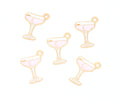 Pink Cocktail Glass Enamel Charms - Lot of Five